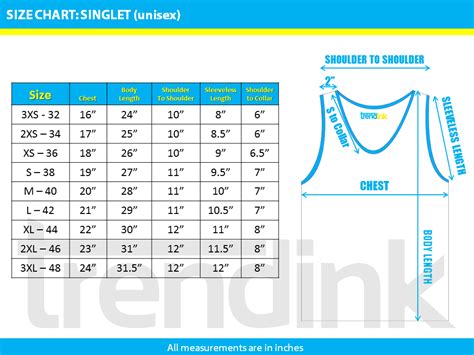 blue chip singlet size chart